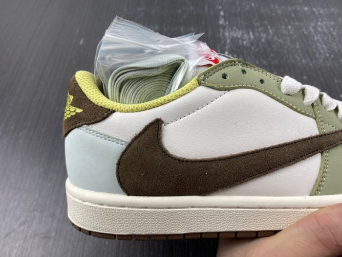 Travis Scott x Air Jordan 1 Low White/Green/Brown DM7866 603