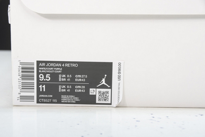 Air Jordan 4 Retro Metallic Purple CT8527-115