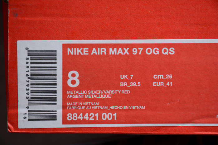 NIKE AIR MAX 97 “SILVER BULLET” 884421-001