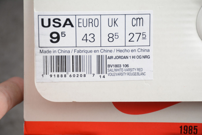 NIGEL SYLVESTER X AIR JORDAN 1 RETRO HIGH OG BV1803-106