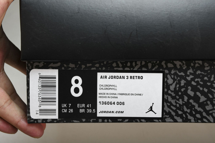 Air Jordan 3 Retro“Chlorophyll “ 136064-006