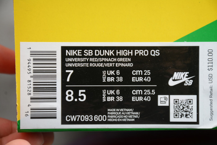 Nike SB Dunk High "Strawberry Cough" - CW7093 600